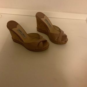 Jimmy Choo Leather Espadrilles •   Neutrals •  size IT 38.5